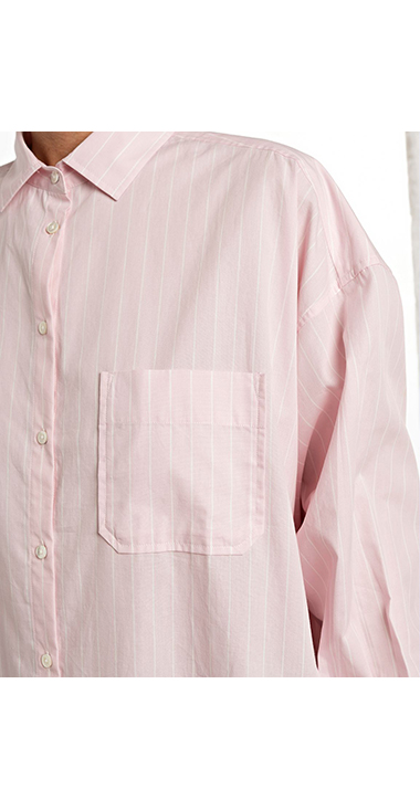 ストライプポプリンコンフォートフィットシャツ 詳細画像 ピンク×ホワイト 4